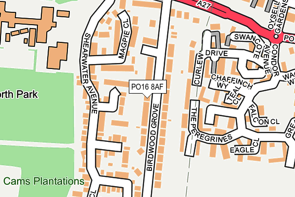 PO16 8AF map - OS OpenMap – Local (Ordnance Survey)