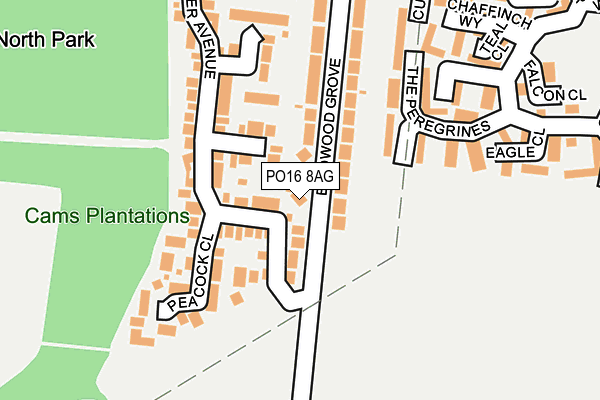 PO16 8AG map - OS OpenMap – Local (Ordnance Survey)