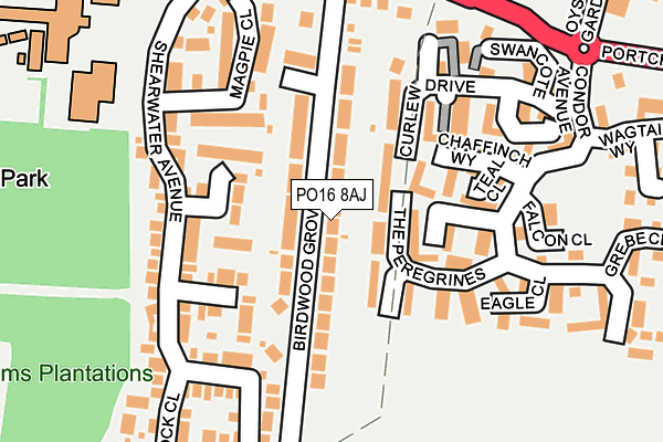 PO16 8AJ map - OS OpenMap – Local (Ordnance Survey)
