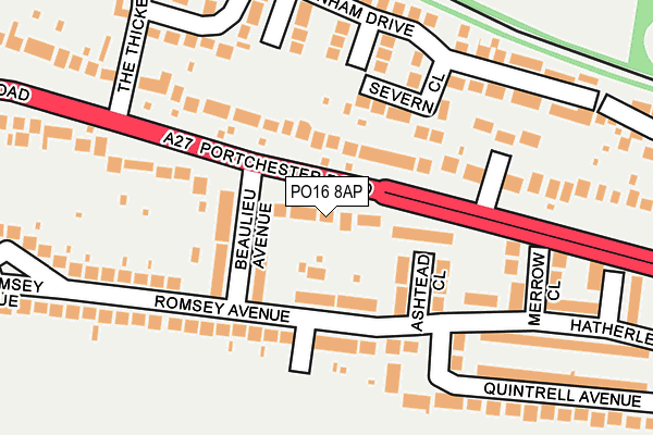 PO16 8AP map - OS OpenMap – Local (Ordnance Survey)