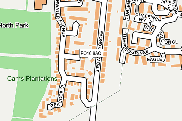 PO16 8AQ map - OS OpenMap – Local (Ordnance Survey)