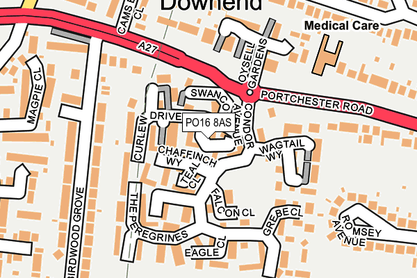 PO16 8AS map - OS OpenMap – Local (Ordnance Survey)