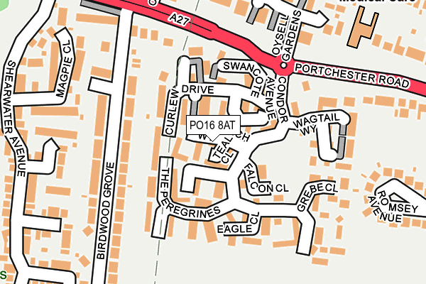 PO16 8AT map - OS OpenMap – Local (Ordnance Survey)