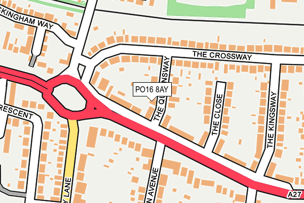 PO16 8AY map - OS OpenMap – Local (Ordnance Survey)