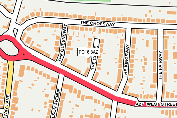 PO16 8AZ map - OS OpenMap – Local (Ordnance Survey)