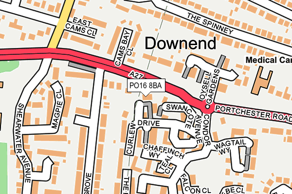 PO16 8BA map - OS OpenMap – Local (Ordnance Survey)