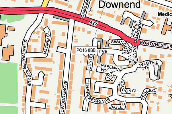 PO16 8BB map - OS OpenMap – Local (Ordnance Survey)