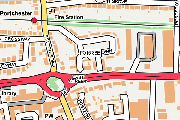 PO16 8BE map - OS OpenMap – Local (Ordnance Survey)