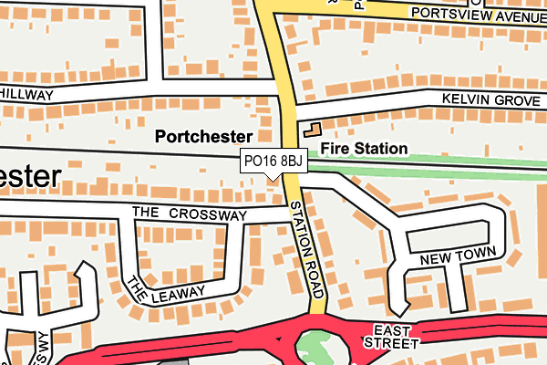 PO16 8BJ map - OS OpenMap – Local (Ordnance Survey)