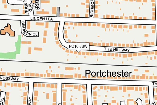 PO16 8BW map - OS OpenMap – Local (Ordnance Survey)