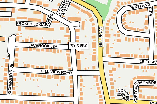 PO16 8BX map - OS OpenMap – Local (Ordnance Survey)