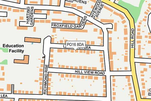 PO16 8DA map - OS OpenMap – Local (Ordnance Survey)