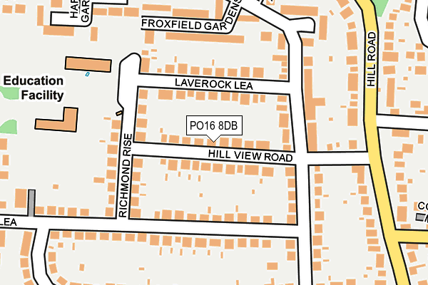 PO16 8DB map - OS OpenMap – Local (Ordnance Survey)