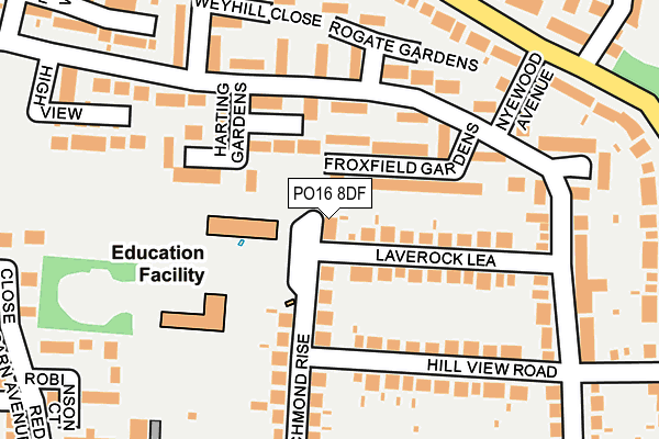 PO16 8DF map - OS OpenMap – Local (Ordnance Survey)