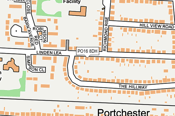 PO16 8DH map - OS OpenMap – Local (Ordnance Survey)