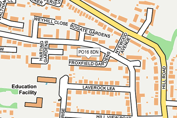 PO16 8DN map - OS OpenMap – Local (Ordnance Survey)