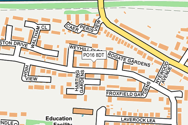 PO16 8DT map - OS OpenMap – Local (Ordnance Survey)