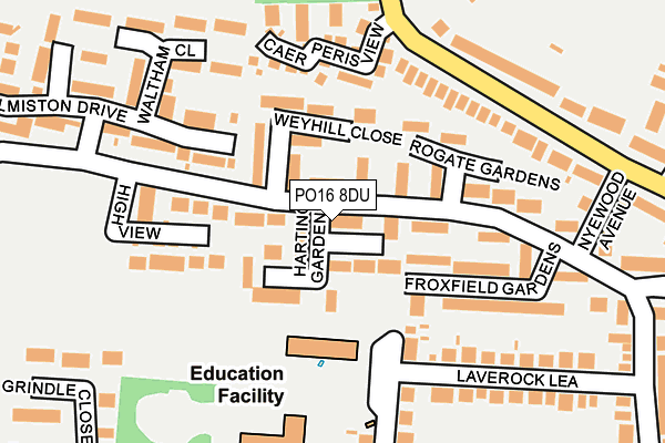 PO16 8DU map - OS OpenMap – Local (Ordnance Survey)