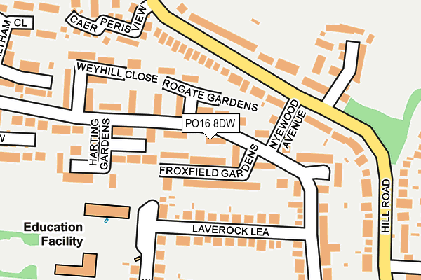 PO16 8DW map - OS OpenMap – Local (Ordnance Survey)