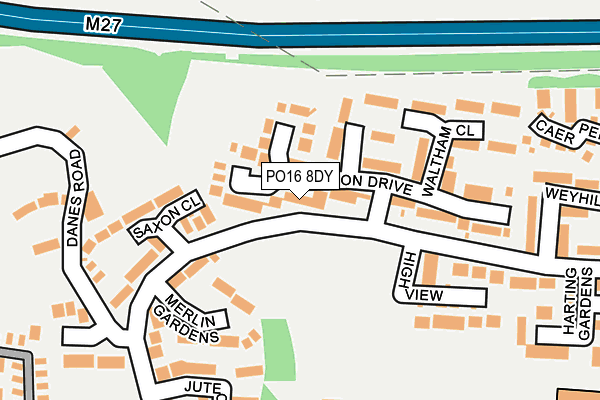 PO16 8DY map - OS OpenMap – Local (Ordnance Survey)