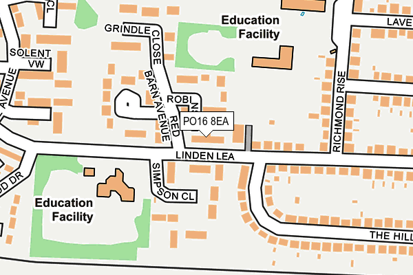 PO16 8EA map - OS OpenMap – Local (Ordnance Survey)