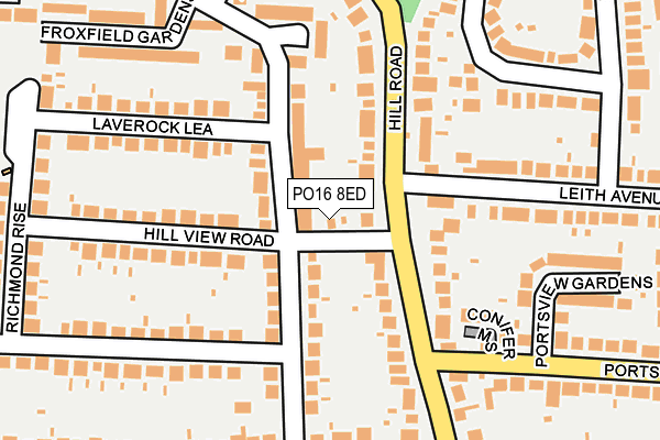 PO16 8ED map - OS OpenMap – Local (Ordnance Survey)