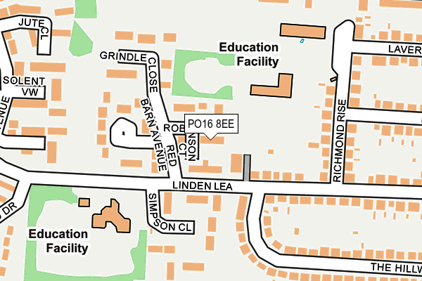 PO16 8EE map - OS OpenMap – Local (Ordnance Survey)