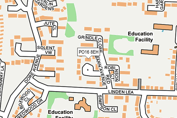 PO16 8EH map - OS OpenMap – Local (Ordnance Survey)
