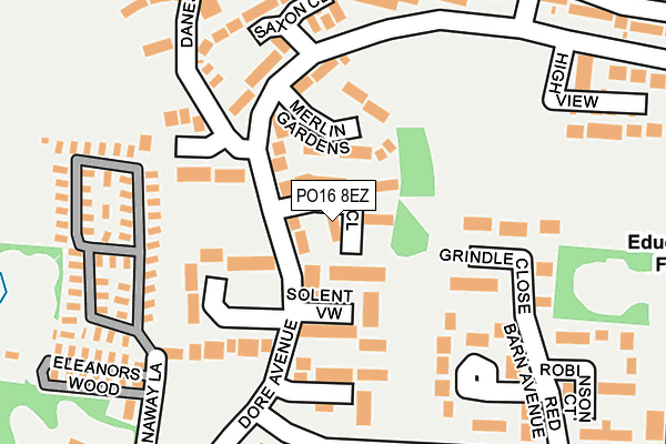 PO16 8EZ map - OS OpenMap – Local (Ordnance Survey)