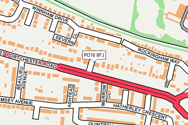 PO16 8FJ map - OS OpenMap – Local (Ordnance Survey)