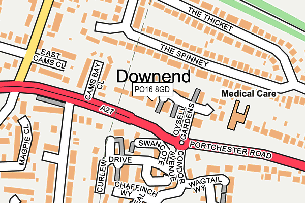 PO16 8GD map - OS OpenMap – Local (Ordnance Survey)