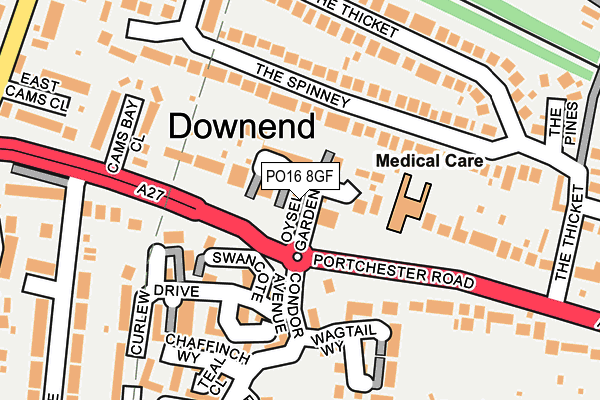 PO16 8GF map - OS OpenMap – Local (Ordnance Survey)