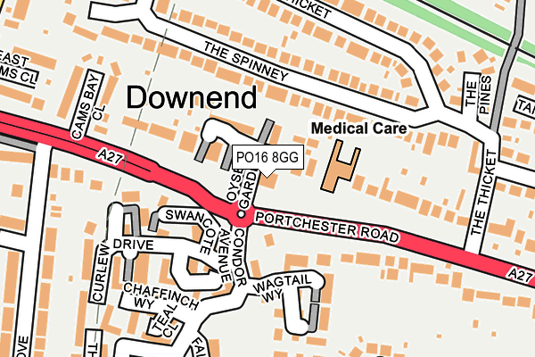 PO16 8GG map - OS OpenMap – Local (Ordnance Survey)