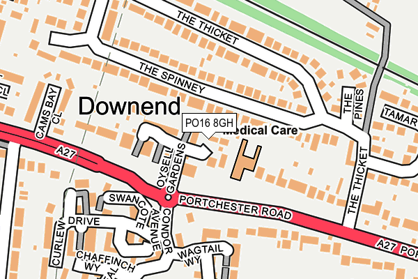 PO16 8GH map - OS OpenMap – Local (Ordnance Survey)