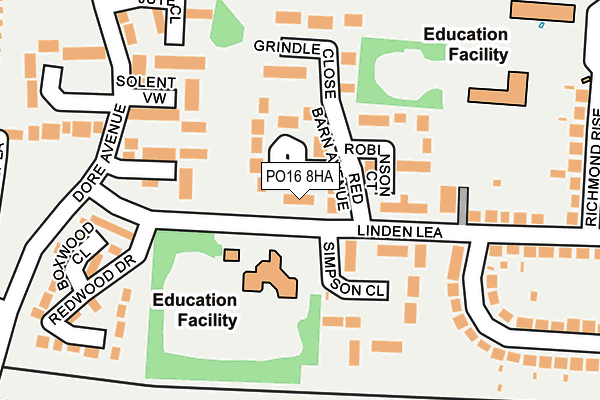 PO16 8HA map - OS OpenMap – Local (Ordnance Survey)