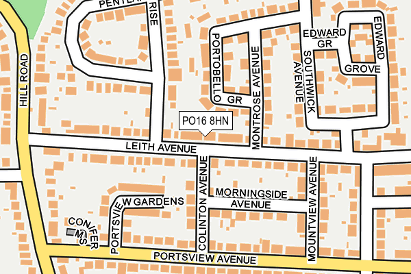 PO16 8HN map - OS OpenMap – Local (Ordnance Survey)