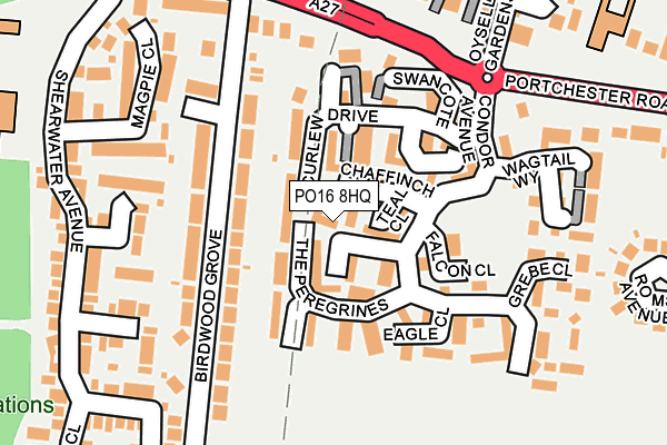 PO16 8HQ map - OS OpenMap – Local (Ordnance Survey)