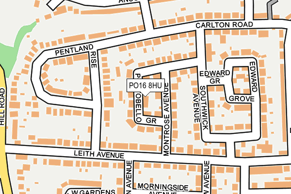 PO16 8HU map - OS OpenMap – Local (Ordnance Survey)