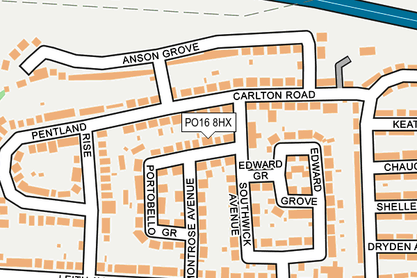 PO16 8HX map - OS OpenMap – Local (Ordnance Survey)