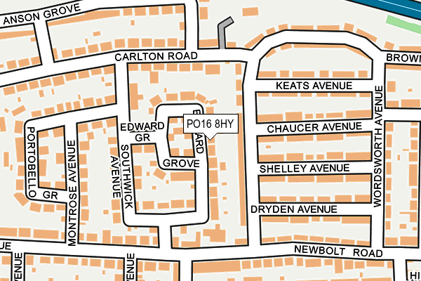 PO16 8HY map - OS OpenMap – Local (Ordnance Survey)