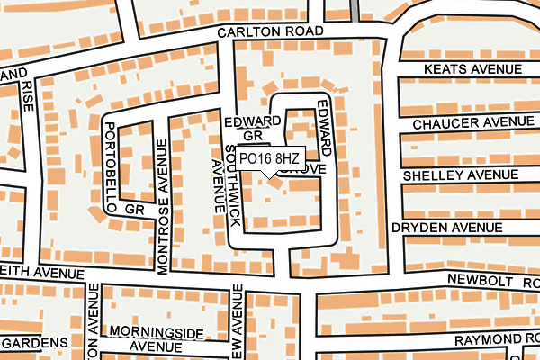 PO16 8HZ map - OS OpenMap – Local (Ordnance Survey)