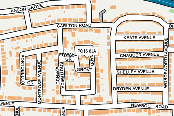 PO16 8JA map - OS OpenMap – Local (Ordnance Survey)