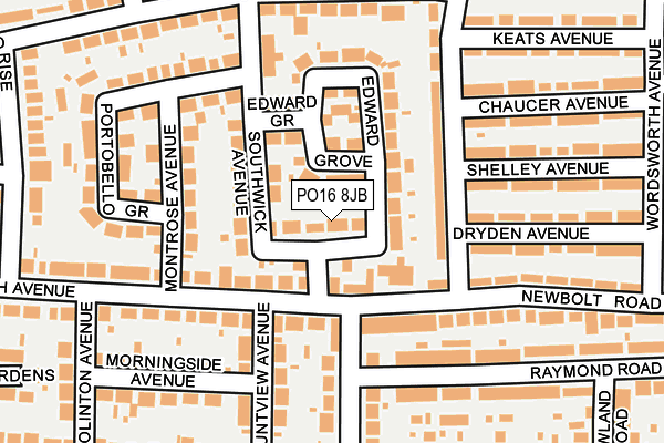 PO16 8JB map - OS OpenMap – Local (Ordnance Survey)