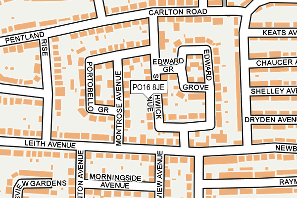 PO16 8JE map - OS OpenMap – Local (Ordnance Survey)