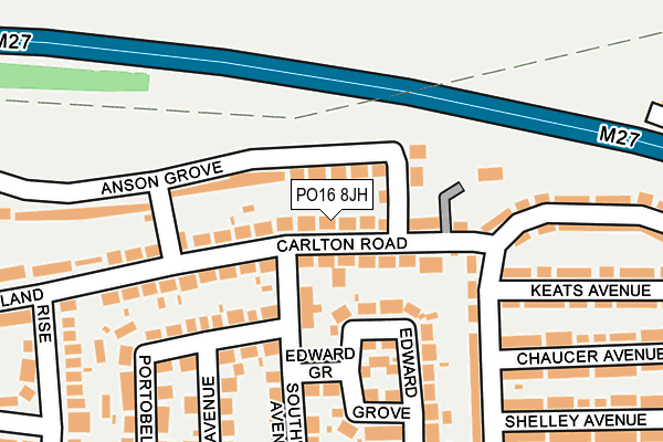 PO16 8JH map - OS OpenMap – Local (Ordnance Survey)