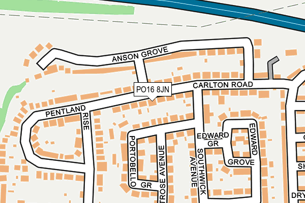 PO16 8JN map - OS OpenMap – Local (Ordnance Survey)