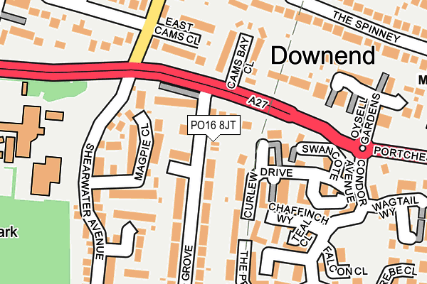 PO16 8JT map - OS OpenMap – Local (Ordnance Survey)