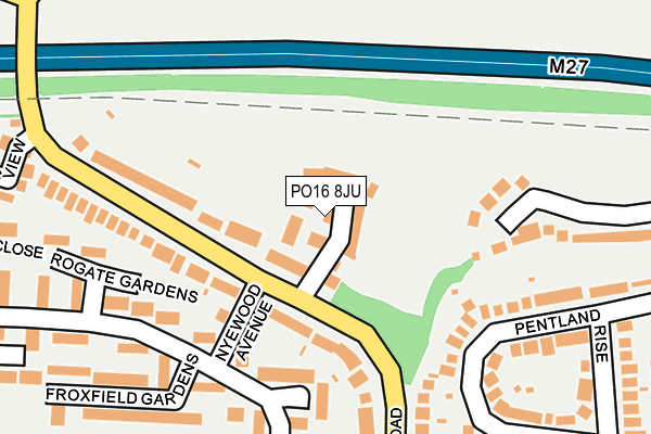 PO16 8JU map - OS OpenMap – Local (Ordnance Survey)