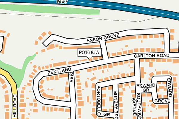 PO16 8JW map - OS OpenMap – Local (Ordnance Survey)