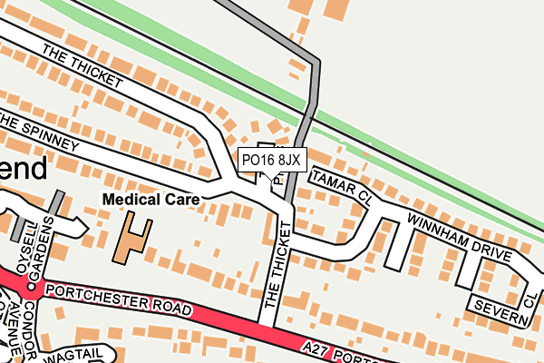 PO16 8JX map - OS OpenMap – Local (Ordnance Survey)